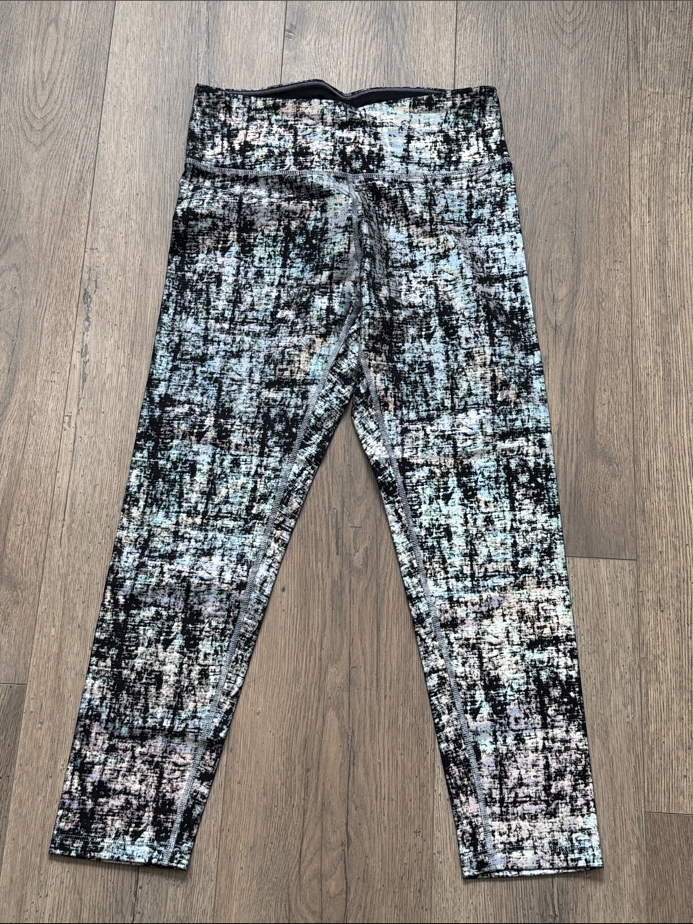 Calvin Klein Performance Black & Silver Abstract Print Leggings